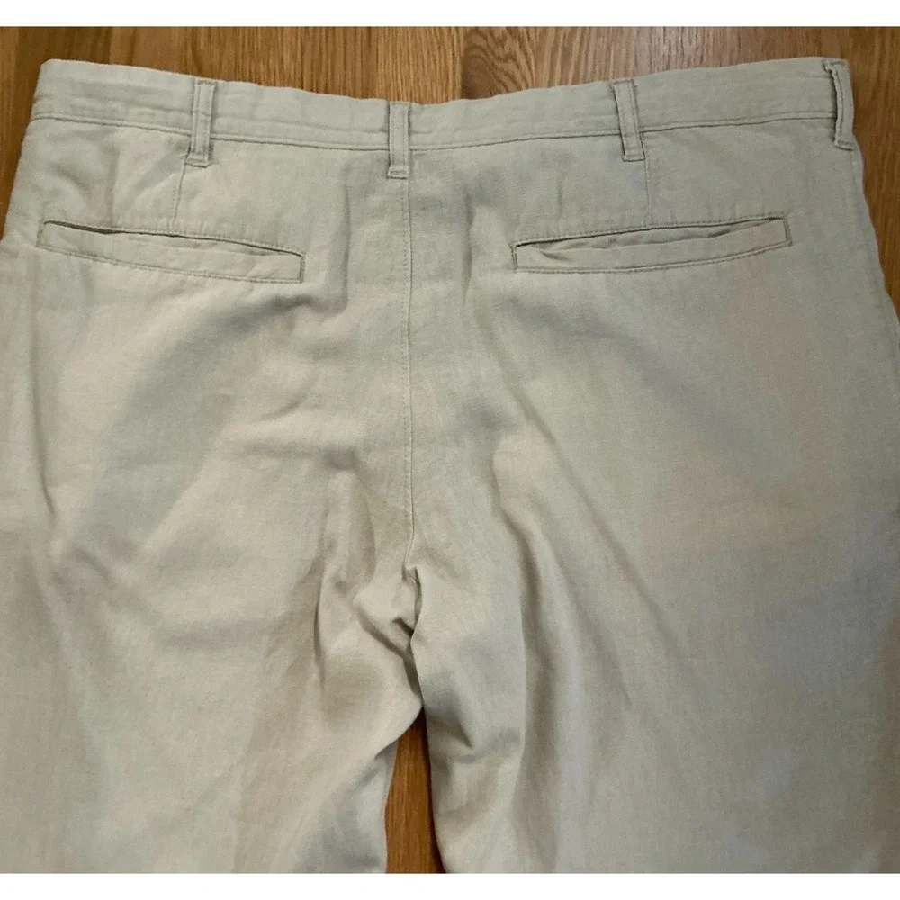 Marks & Spencer‎ Linen Pants Men's 40x28 Beige Stone Linen Blend Trousers